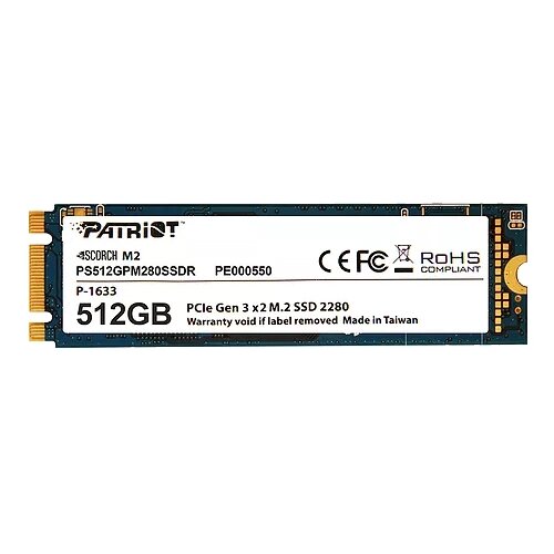 Накопитель SSD Patriot Pci-e x2 512Gb Ps512gpm280ssdr Scorch M.2 2280