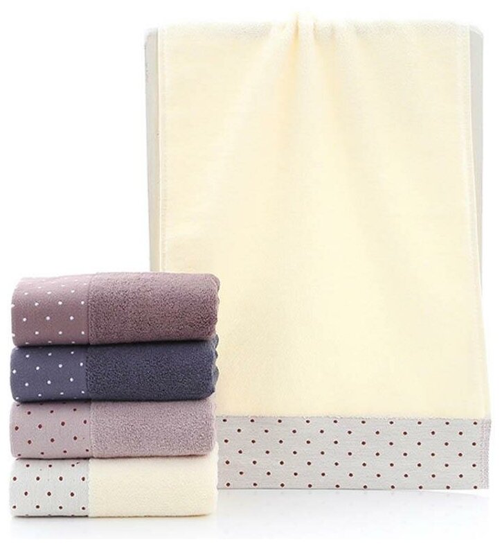 Кухонные полотенца махровые "Горох" 35х75 см (2 шт), цвет белый - фотография № 3