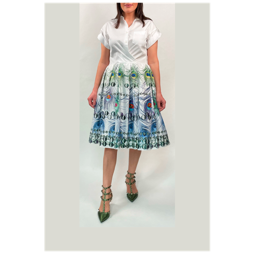 Платье Sara Roka цвет зеленый/белый/мультиколор/голубой