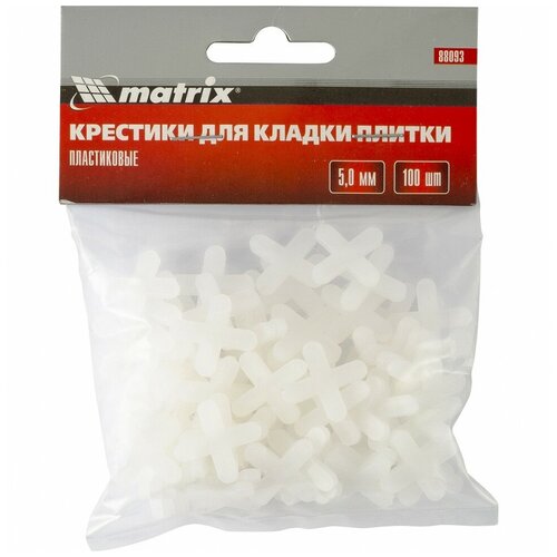 MATRIX Крестики, 5,0 мм, для кладки плитки, 100 шт.// MATRIX крестики 3 0 мм для кладки плитки 100 шт matrix