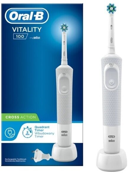 Электрическая зубная щетка Oral-B Vitality 100 CrossAction Белая