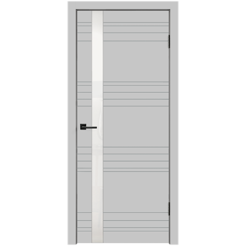 Дверное полотно Эмаль SCANDI N Z1 600х2000 цвет Светло-серый стекло Лакобель белое левое/правое