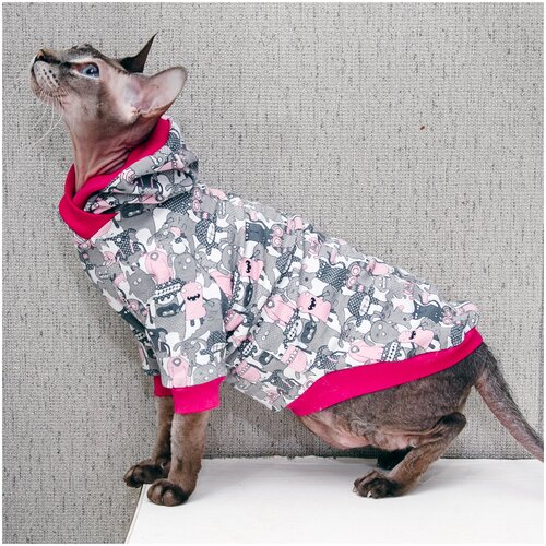 Одежда для кошек Элегантный Кот, толстовка Весёлые Монстры , размер M