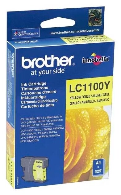 Картридж Brother LC-1100Y, 325 стр, желтый