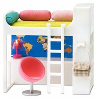 Lundby Набор мебели для детской Смоланд (LB_60208400) белый/розовый/синий