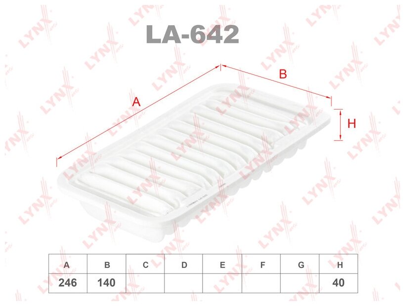 Фильтр воздушный LYNXauto LA-642
