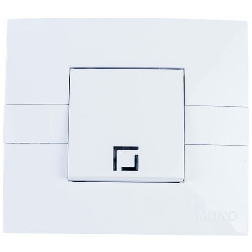 Выключатель одноклавишный с подсветкой, MONO ELECTRIC, EСО, белый 101-010101-101