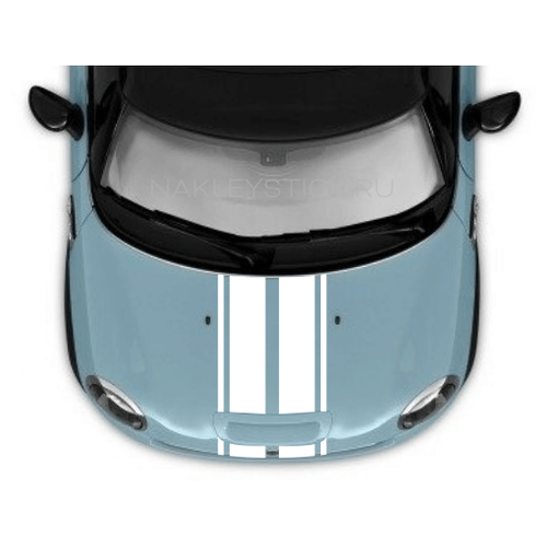 Спортивные полосы на капот и багажник Mini Cooper Clubman R55 белые