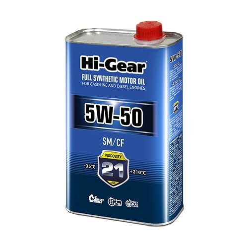 фото Синтетическое моторное масло hi-gear 5w-50 sm/cf, 4 л