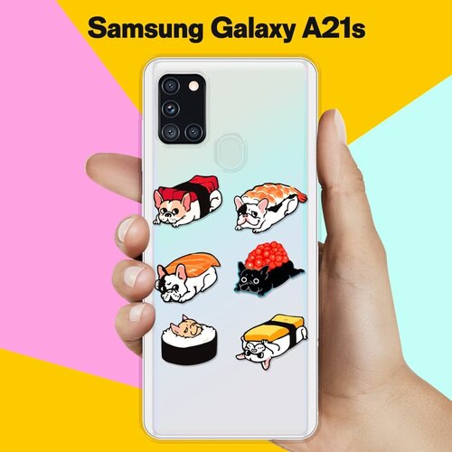 Силиконовый чехол Суши-собачки на Samsung Galaxy A21s силиконовый чехол суши собачки на samsung galaxy a20