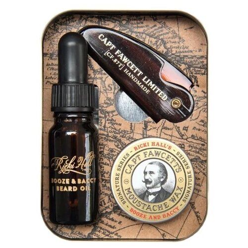 фото Captain fawcett набор для бороды и усов ricki hall booze & baccy grooming survival kit