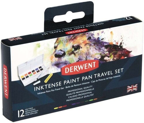 Набор красок Derwent Inktense Pan Travel Set, 12 шт