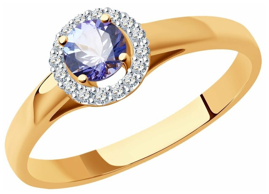 Кольцо SOKOLOV Diamonds из золота с бриллиантами и танзанитом 6014097 