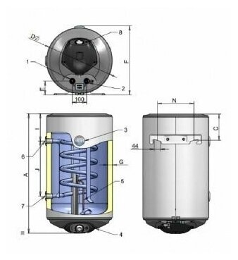 Бойлер комбинированный ELDOM THERMO 120 TRG WV12046TRG - фотография № 4