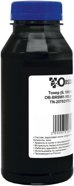 Тонер (Б. 100г) Obsidian OB-BRBW1-100 для Brother TN-2075/2175/2275/2375