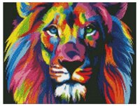 Цветной Набор алмазной вышивки Радужный лев (LE020) 30x40 см