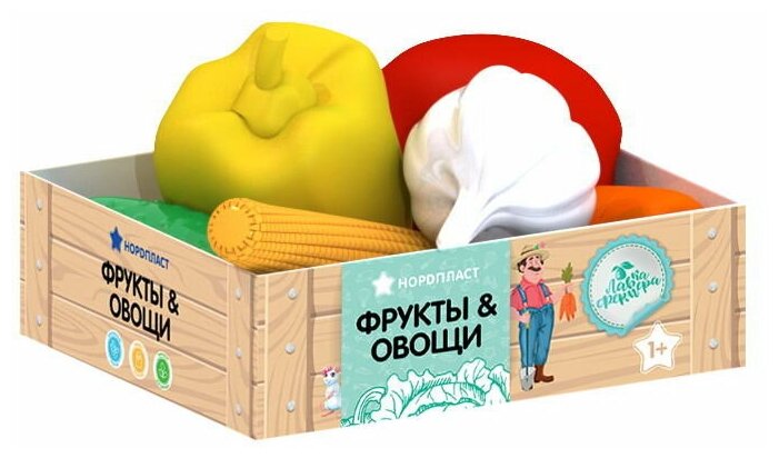 Игровой набор нордпласт Овощи, в ящике, 6 предметов