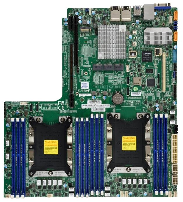 Серверная материнская плата C622 S3647 BLK MBD-X11DDW-NT-B SUPERMICRO