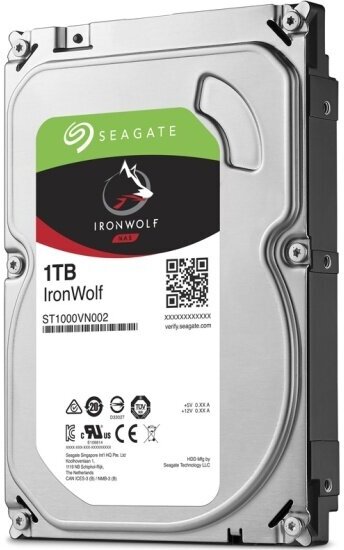 Жесткий диск 3.5" Seagate IronWolf 1 ТБ, SATA III, 64 Mb, 5900 rpm (ST1000VN002)