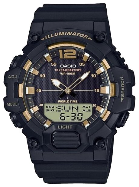 Наручные часы CASIO Collection HDC-700-9A, черный, золотой