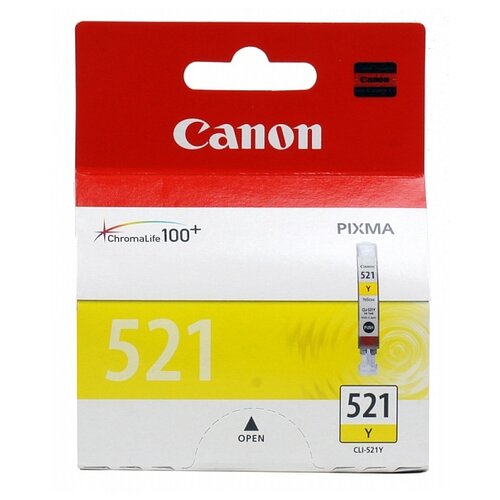 Картридж Canon CLI-521Y (2936B004), 120 стр, желтый струйный картридж t2 ic ccli 521y cli 521y cli 521 521y 521 canon желтый