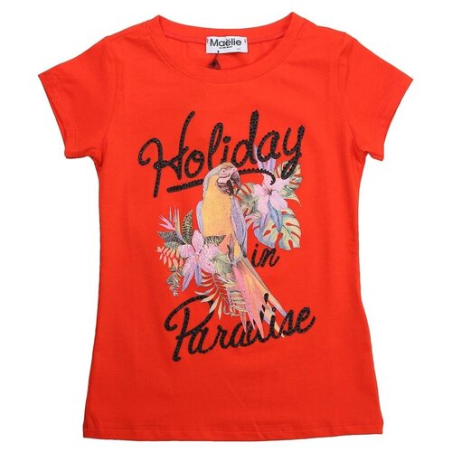 фото Футболка для девочки (размер: 128), арт. 013610-030 , цвет красный maelie