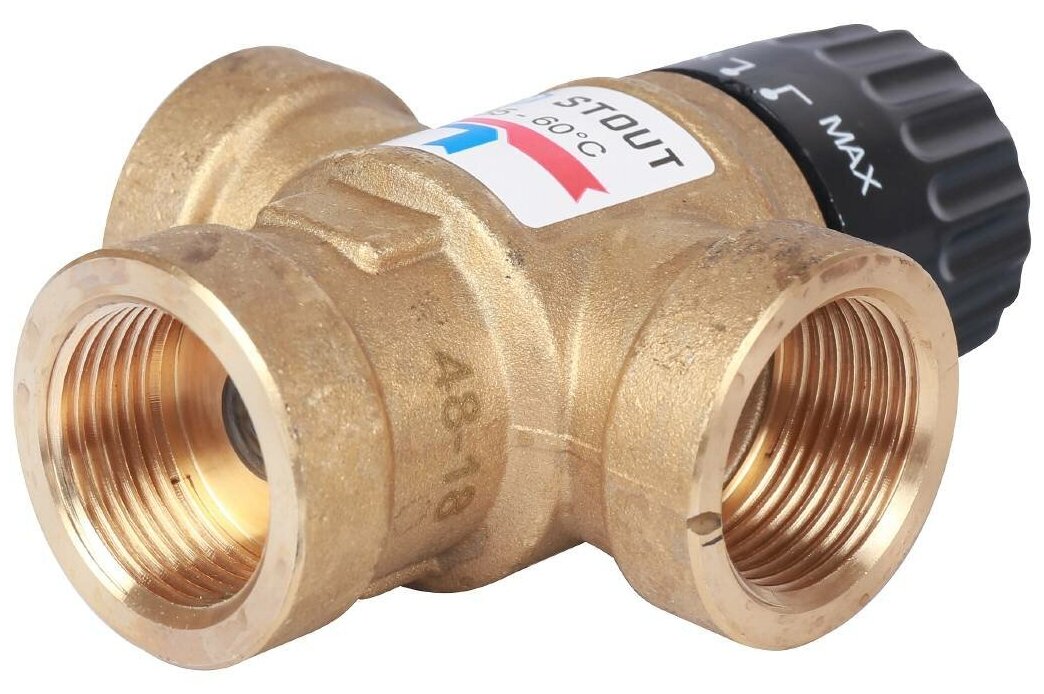 Stout Термостатический смесительный клапан для систем отопления и ГВС 3/4" ВР 35-60°С KV 1,6 м3/ч - фотография № 4