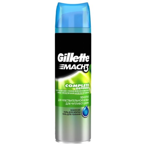 фото Гель для бритья Mach3 Complete Defense Гипоаллергенный Gillette, 200 мл