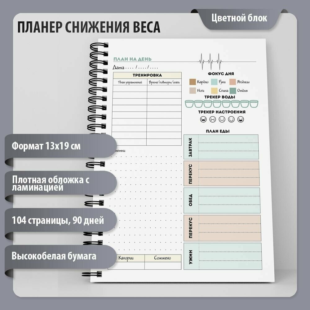 Планер снижения веса на 90 дней контроль веса трекер диета