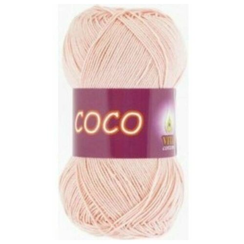 Пряжа хлопковая Vita Cotton Coco (Вита Коко) - 2 мотка, 4317 розовая пудра, 100% мерсеризованный хлопок 240м/50г