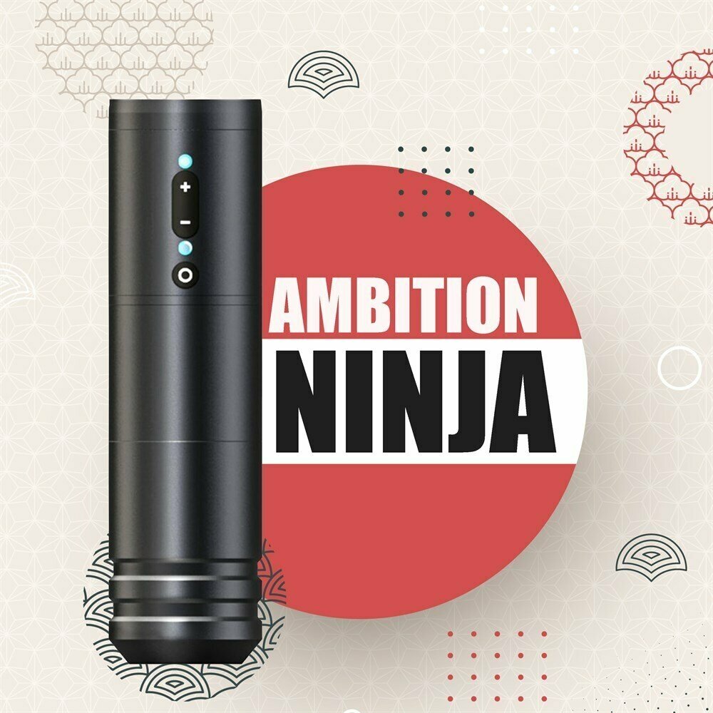 Тату Машинка беспроводная Ambition - Ninja Черный