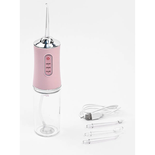 Ирригатор портативный беспроводной для очистки полости рта 4 насадки ORAL IRRIGATOR (флоссер) с USB зарядкой, розовый портативный ирригатор для полости рта paru portable oral irrigator 1 шт