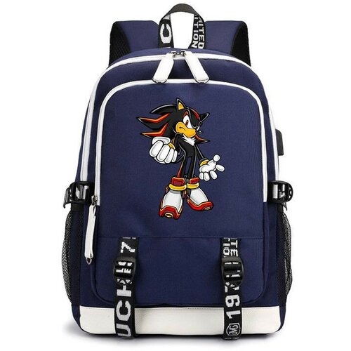 Рюкзак Ёж Шэдоу (Sonic) синий с USB-портом №6 рюкзак ёж шэдоу sonic голубой 6