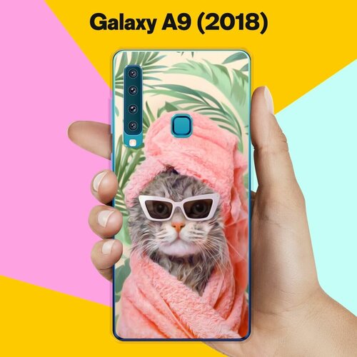 силиконовый чехол fox yoga на samsung galaxy a9 2018 самсунг галакси а9 2018 Силиконовый чехол на Samsung Galaxy A9 (2018) Чистый кот / для Самсунг Галакси А9 2018