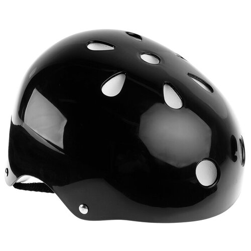 Шлем защитный детский ONLYTOP OT-S507, обхват 55 см, цвет чёрный шлем защитный детский обхват 55 см цвет синий