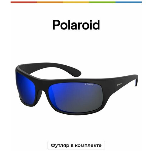 фото Солнцезащитные очки polaroid polaroid 07886 3ol 5z 07886 003 5x, черный, голубой