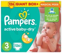 Pampers подгузники Active Baby-Dry 3 (5-9 кг) 126 шт.