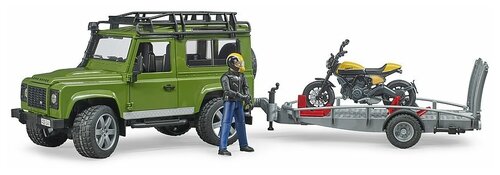 Bruder Брудер Внедорожник Land Rover с мотоциклом Ducati и фигуркой 02-589 с 3 лет