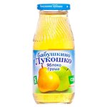 Сок осветленный Бабушкино Лукошко Яблоко-груша (стеклянная бутылка), с 5 месяцев - изображение