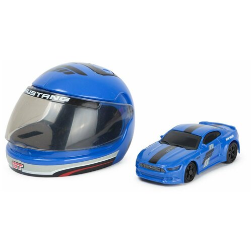 Машина New Bright радиоуправляемая 1:64 Forza Helmet Racers Mustang Синяя на пульте-шлеме