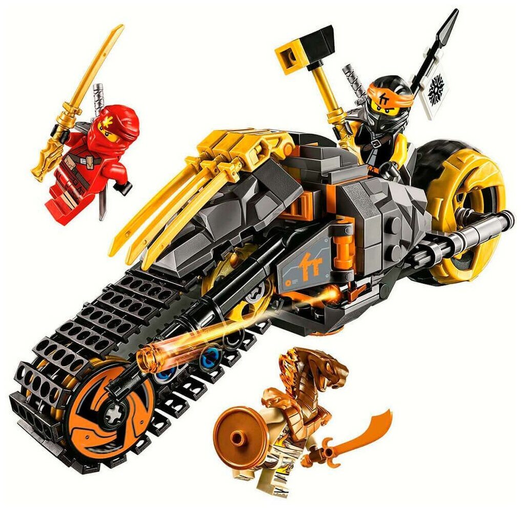 Конструктор Ниндзя Го Раллийный мотоцикл Коула / 230 деталей / 3 минифигурки / совместим с Лего