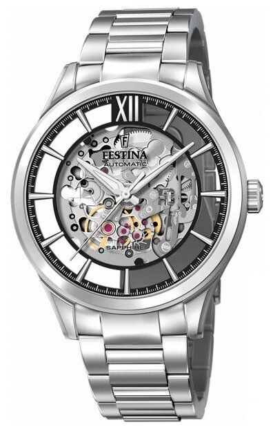 Наручные часы FESTINA Automatic, серебряный, бесцветный