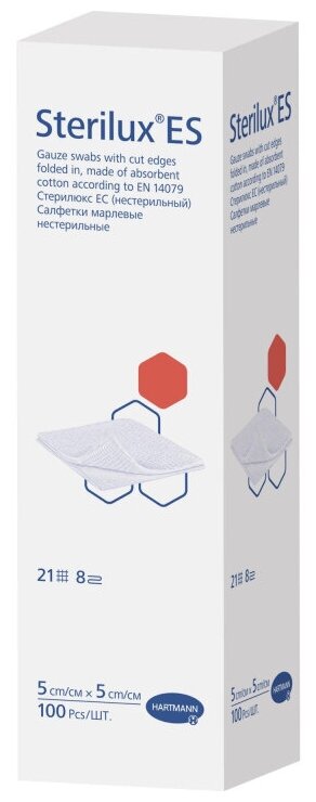 Перевяз. ср-ва Салфетки н/стер 5х5см 8сл 21нит 100 шт STERILUX ES