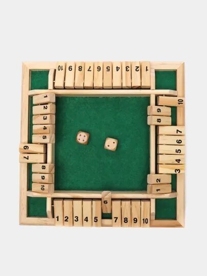 Настольная игра для компании "Закрой коробку" или "Канога", деревянная зеленая