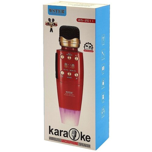 Микрофон-кораоке WSTER WS-2011 Красный беспроводной 121000₽