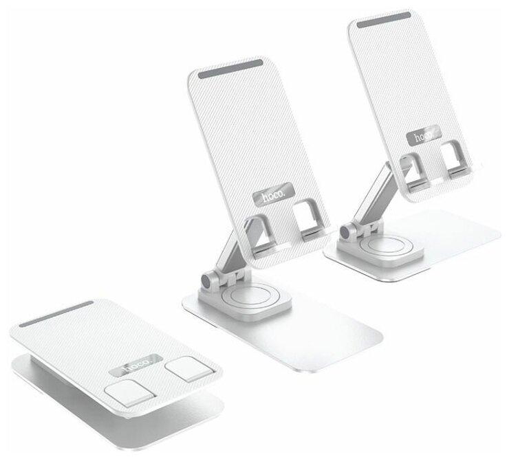 фото Подставка мини для телефонов 4,7-7 дюймов Hoco PH50, вращение 360 градусов, белая