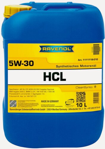 Изображение товара Моторное масло RAVENOL HCL SAE 5W-30 ( 10л) new