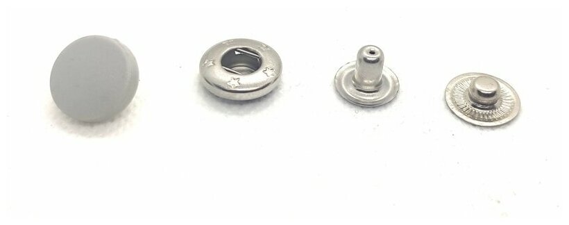 Кнопка с пластиковой крышкой 15 мм (уп. 20 шт)цв.521 СВ. Серый ProKnopka
