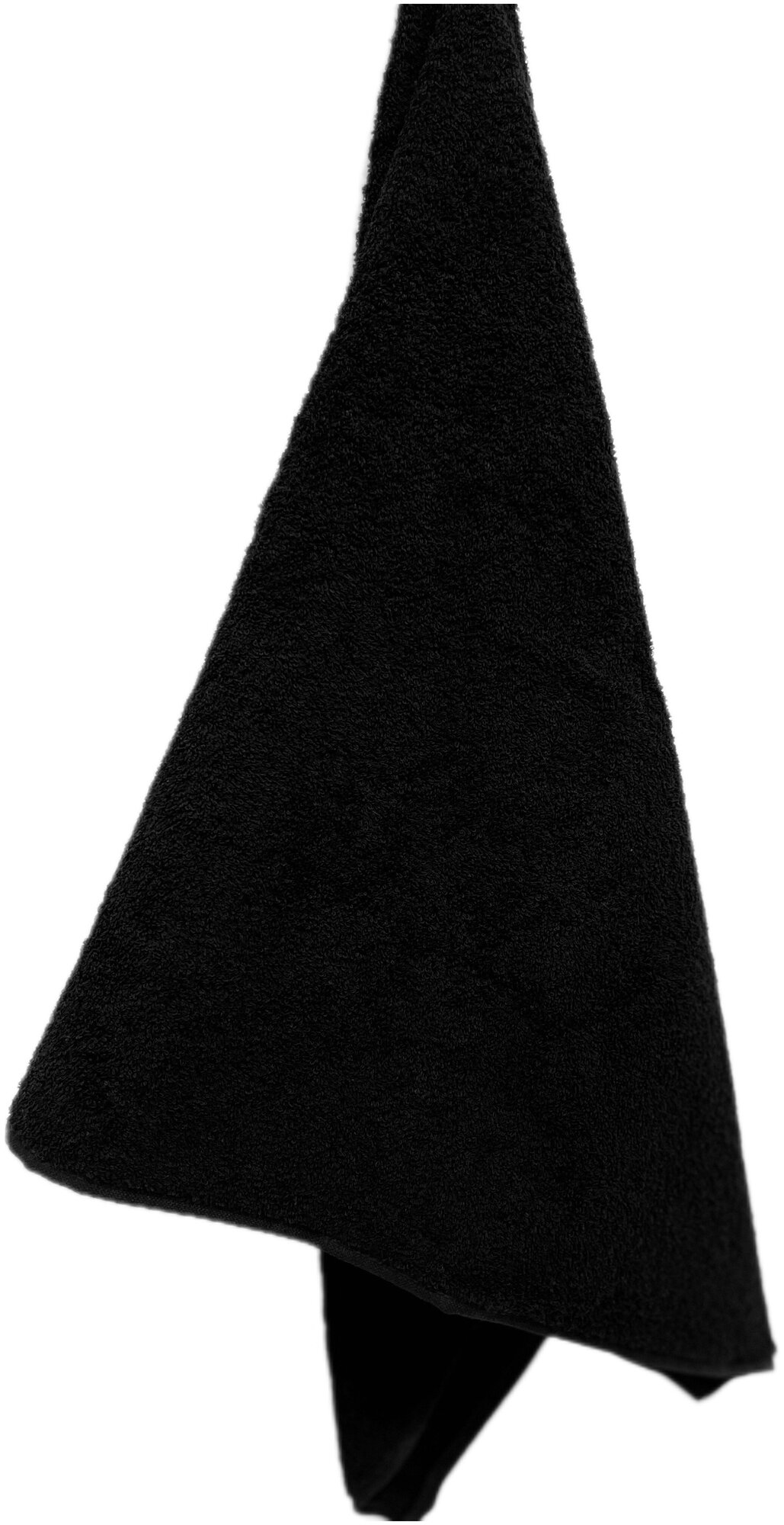 Полотенце махровое черное 70х140 см банное 400 г/кв.м, Вышневолоцкий текстиль, 100% хлопок - фотография № 5