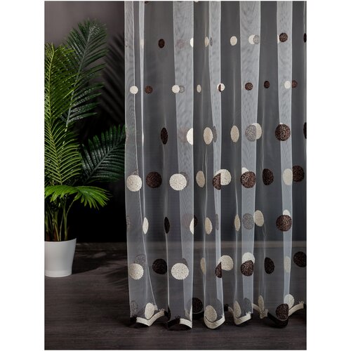 Тюль-сетка с вышивкой 